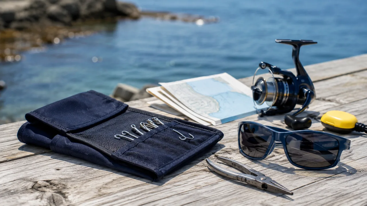 Fishing equipment arranged before a trip